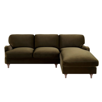 Canapé Daphnis en velours d'algues, Grande Chaise Longue orientée à droite