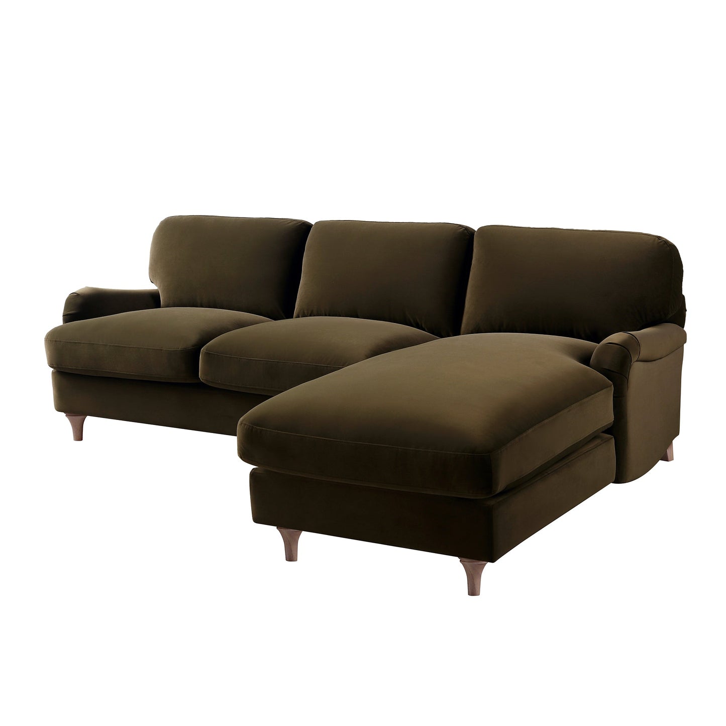 Canapé Daphnis en velours d'algues, Grande Chaise Longue orientée à droite