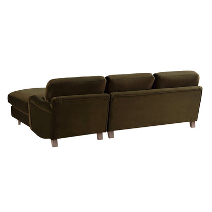 Canapé Daphnis en velours d'algues, Grande Chaise Longue orientée à droite