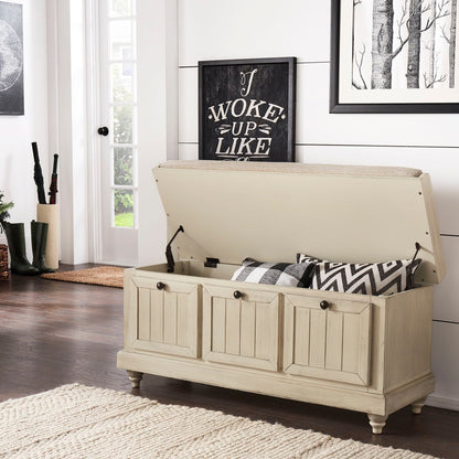 Banc de rangement Granger avec coussin d'assise en lin par iNSPIRE Q Classic