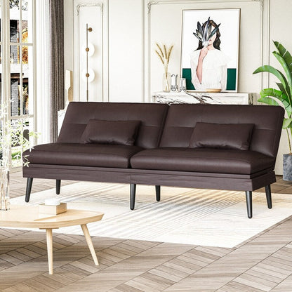 Canapé-lit futon convertible Grondin, dossier réglable sur 5 angles avec 2 oreillers, fauteuil inclinable de style moderne