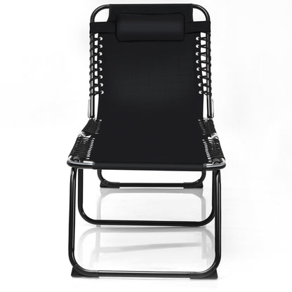 Chaise longue de plage pliante Gymax avec coussin, 4 positions