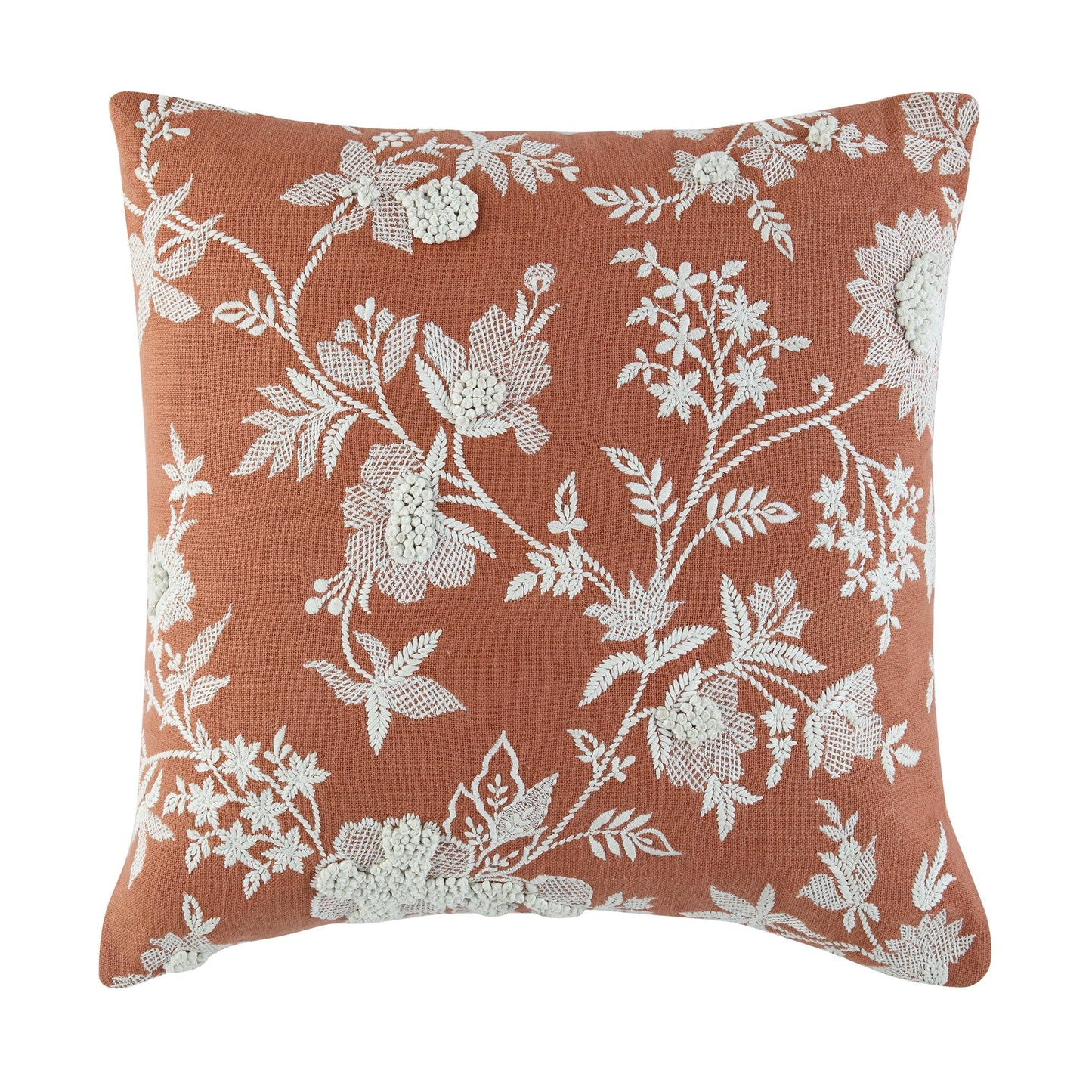 Coussin floral brodé à la main de la collection Aubrey