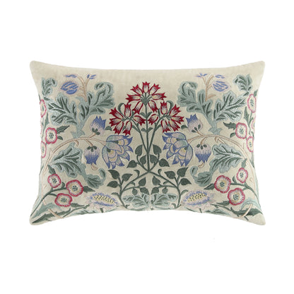 Coussin brodé à la main en velours perlé de la collection Botanica