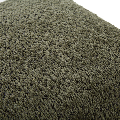 Coussin à franges en bouclé vert forêt Kyra