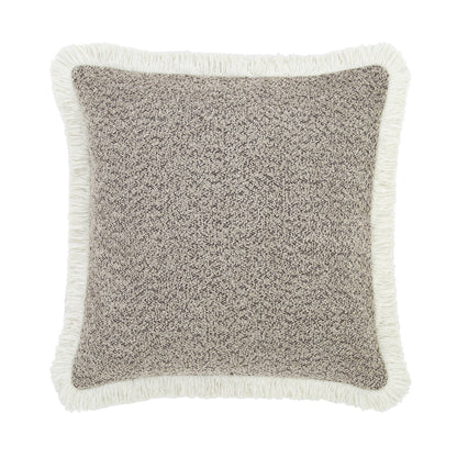 Oreiller à franges en bouclé Kyra Stone