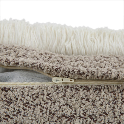 Oreiller à franges en bouclé Kyra Stone