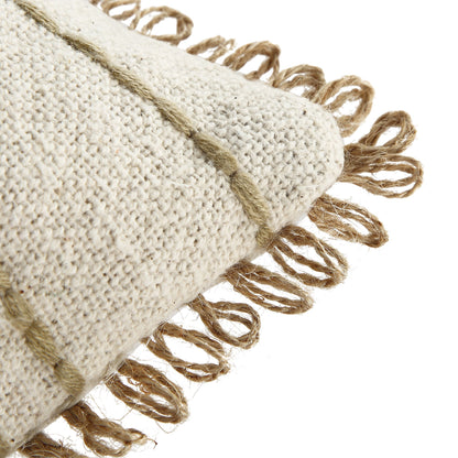 Coussin rectangulaire brodé à la main en dentelle de jute au crochet Delilah