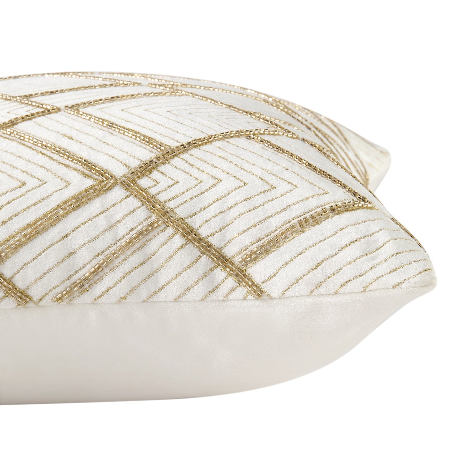 Coussin en velours perlé à la main de la collection Luxe Empire