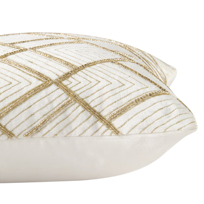 Coussin en velours perlé à la main de la collection Luxe Empire