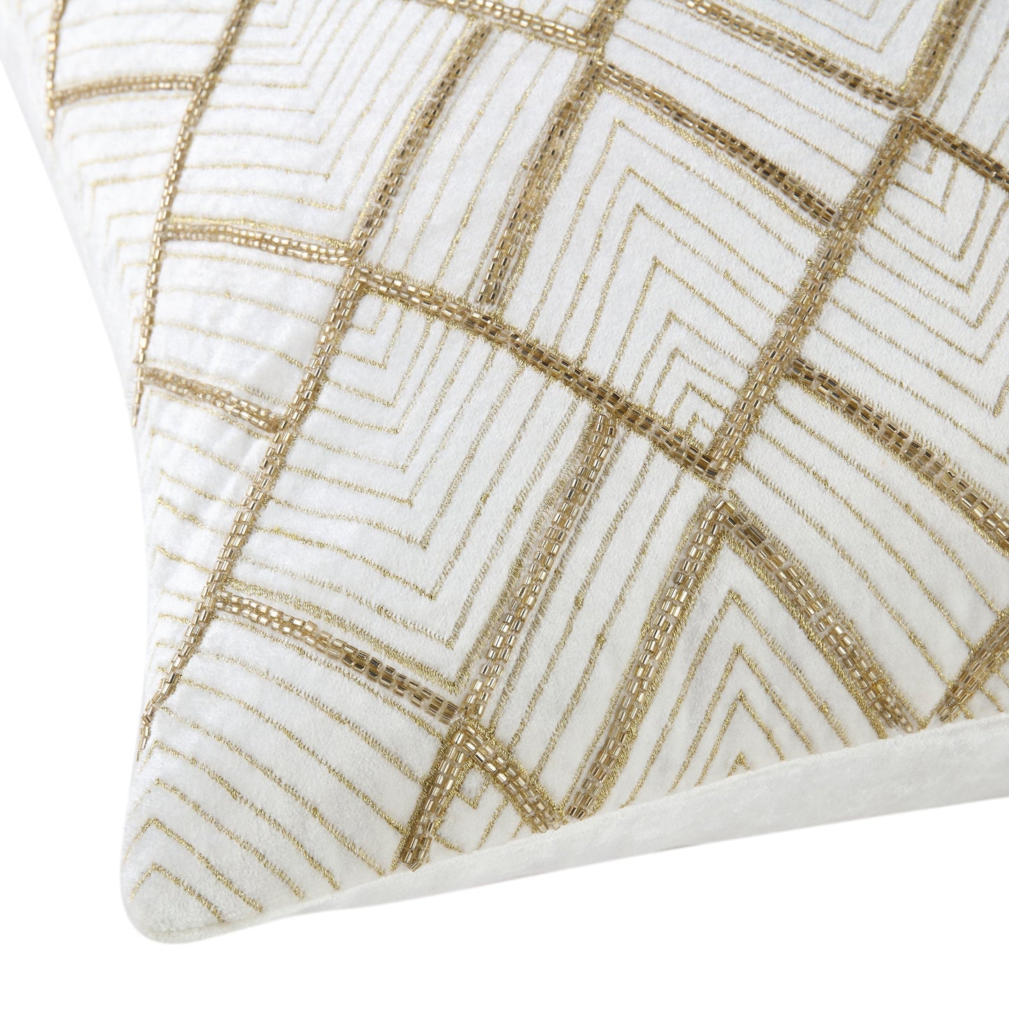 Coussin en velours perlé à la main de la collection Luxe Empire