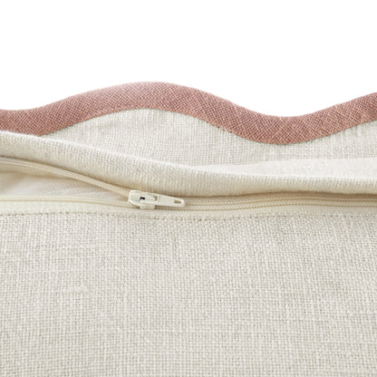 Coussin rectangulaire festonné rose poudré Evie Linen