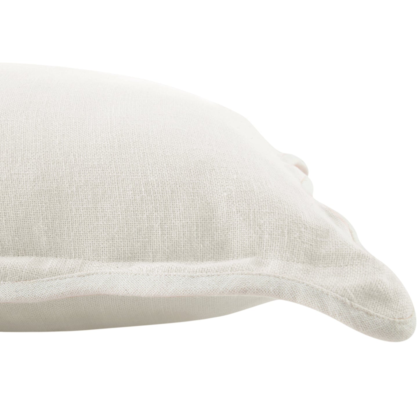Coussin carré festonné blanc en poudre de lin Evie