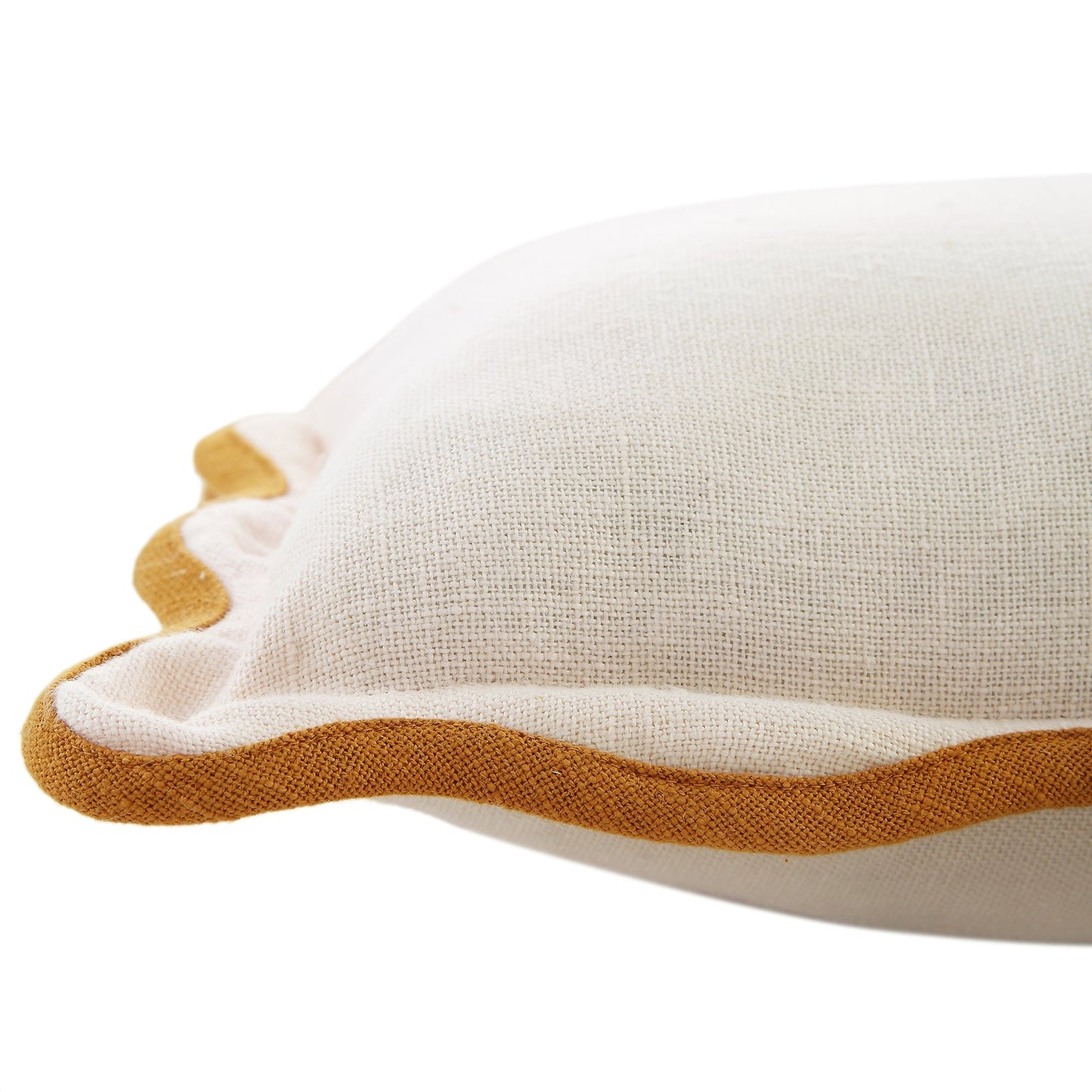 Coussin rectangulaire festonné Evie Linen Butterscotch