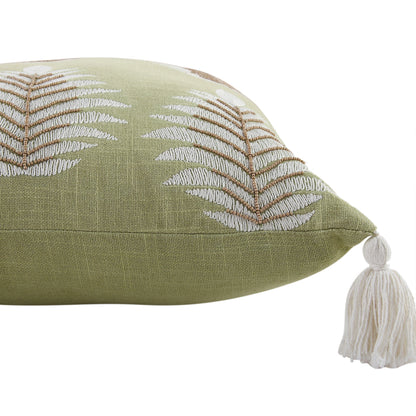 Coussin perlé brodé à la main Vine Collection Green Palms
