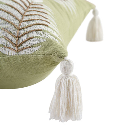 Coussin perlé brodé à la main Vine Collection Green Palms