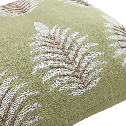 Coussin perlé brodé à la main Vine Collection Green Palms