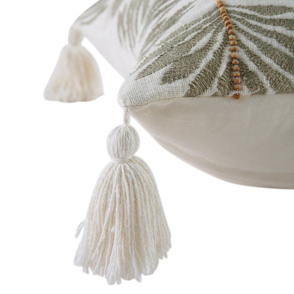 Coussin perlé brodé à la main de la collection Vine Japonica