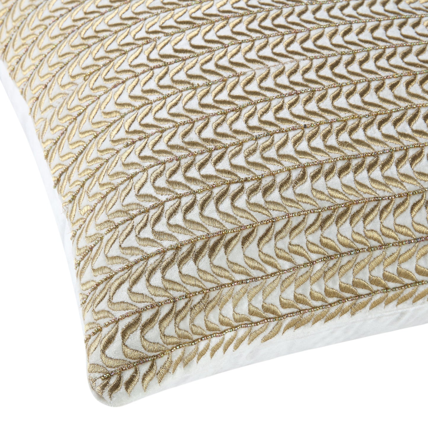 Coussin en velours perlé à la main Jasmine de la collection Luxe