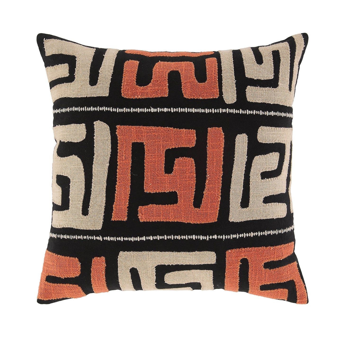 Oreiller appliqué en terre cuite brûlée Javari