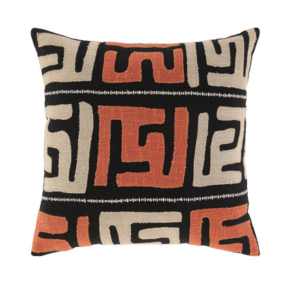 Oreiller appliqué en terre cuite brûlée Javari