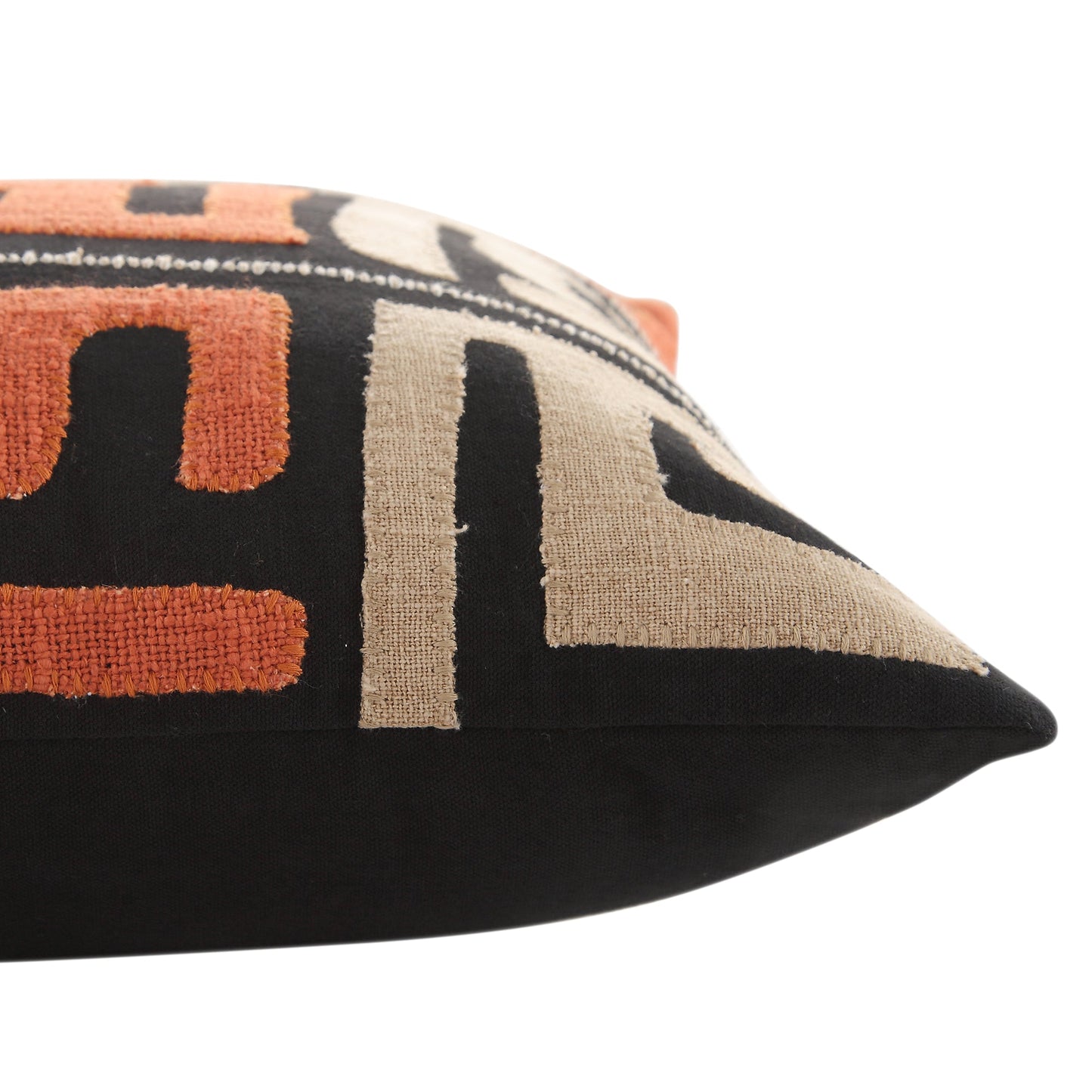 Oreiller appliqué en terre cuite brûlée Javari