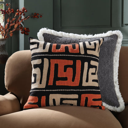 Oreiller appliqué en terre cuite brûlée Javari