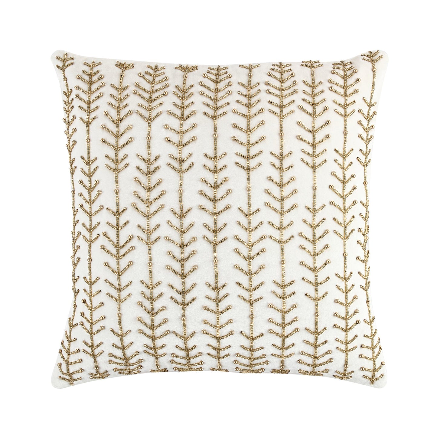 Coussin en velours perlé à la main avec tige linéaire de la collection Luxe