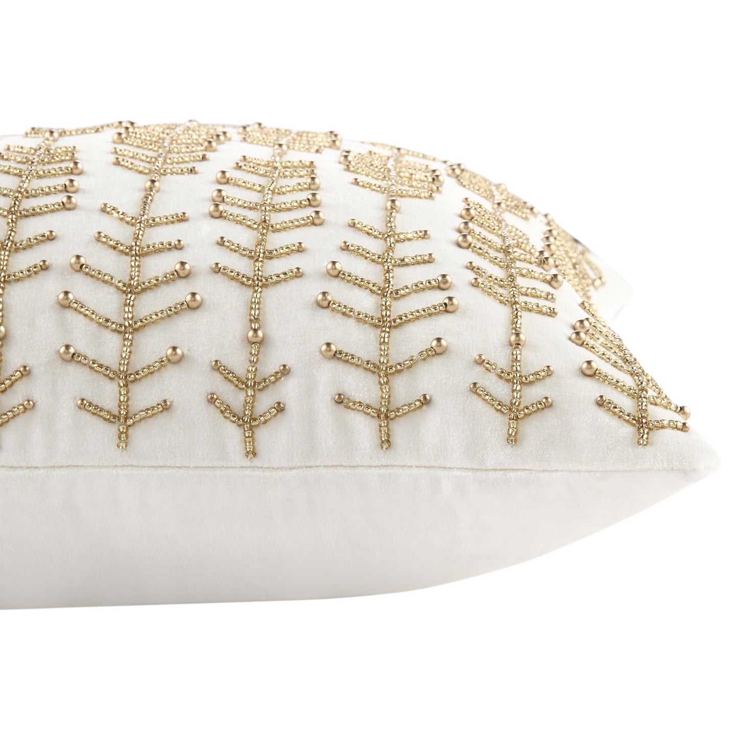 Coussin en velours perlé à la main avec tige linéaire de la collection Luxe