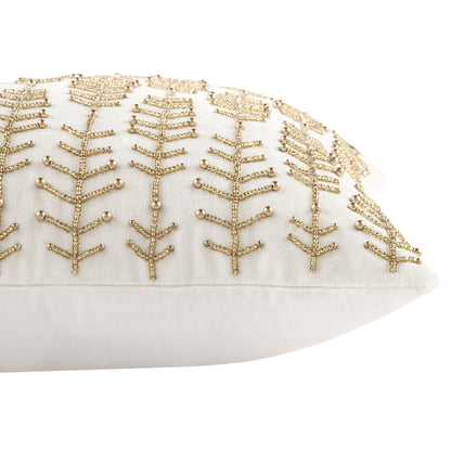 Coussin en velours perlé à la main avec tige linéaire de la collection Luxe