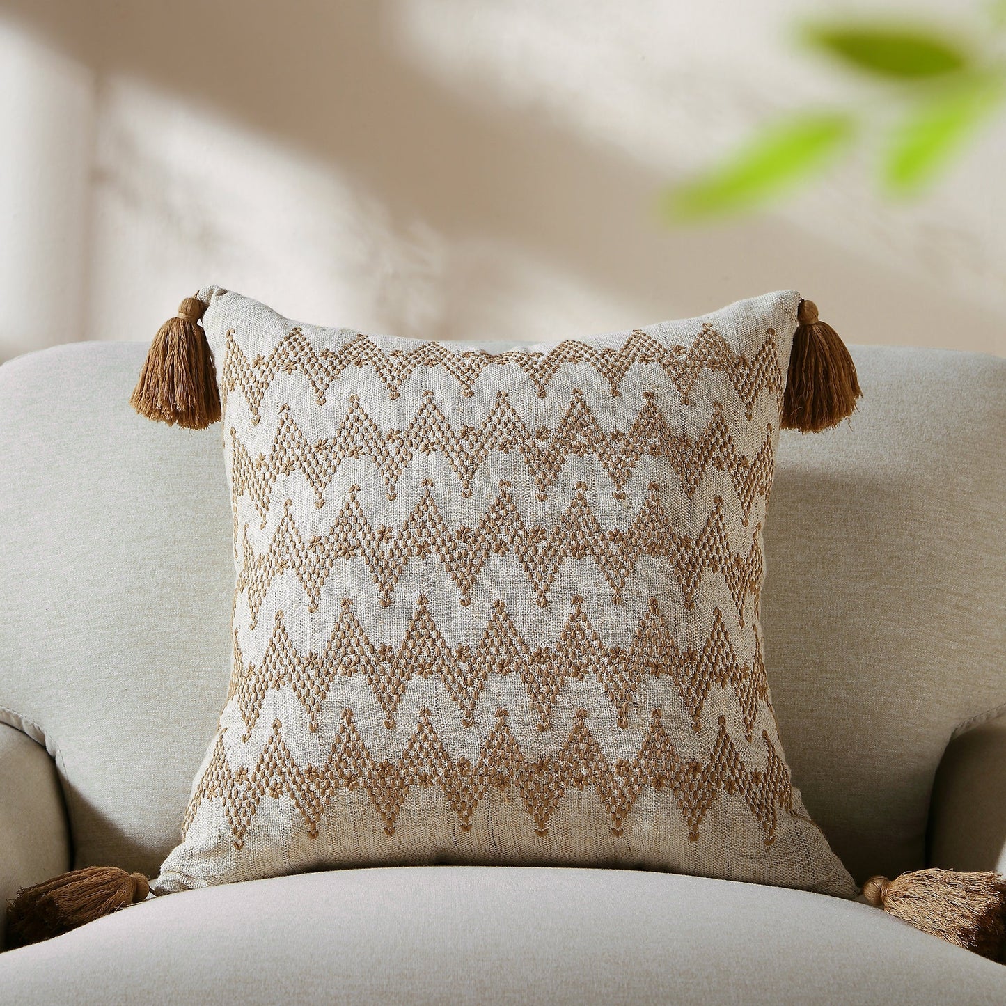 Coussin à motif de rivière de la collection Boho
