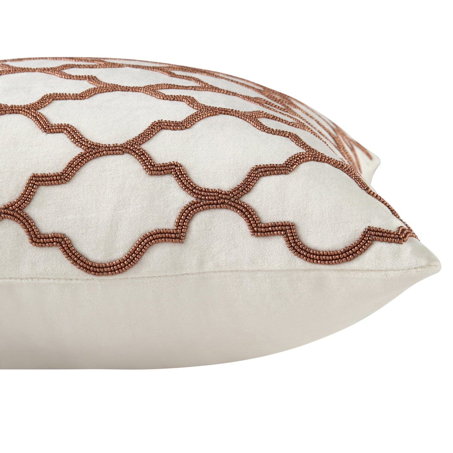 Coussin en treillis perlé à la main de la collection Luxe