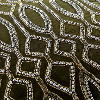 Oreiller en velours de coton et perles Verona de la collection Luxe