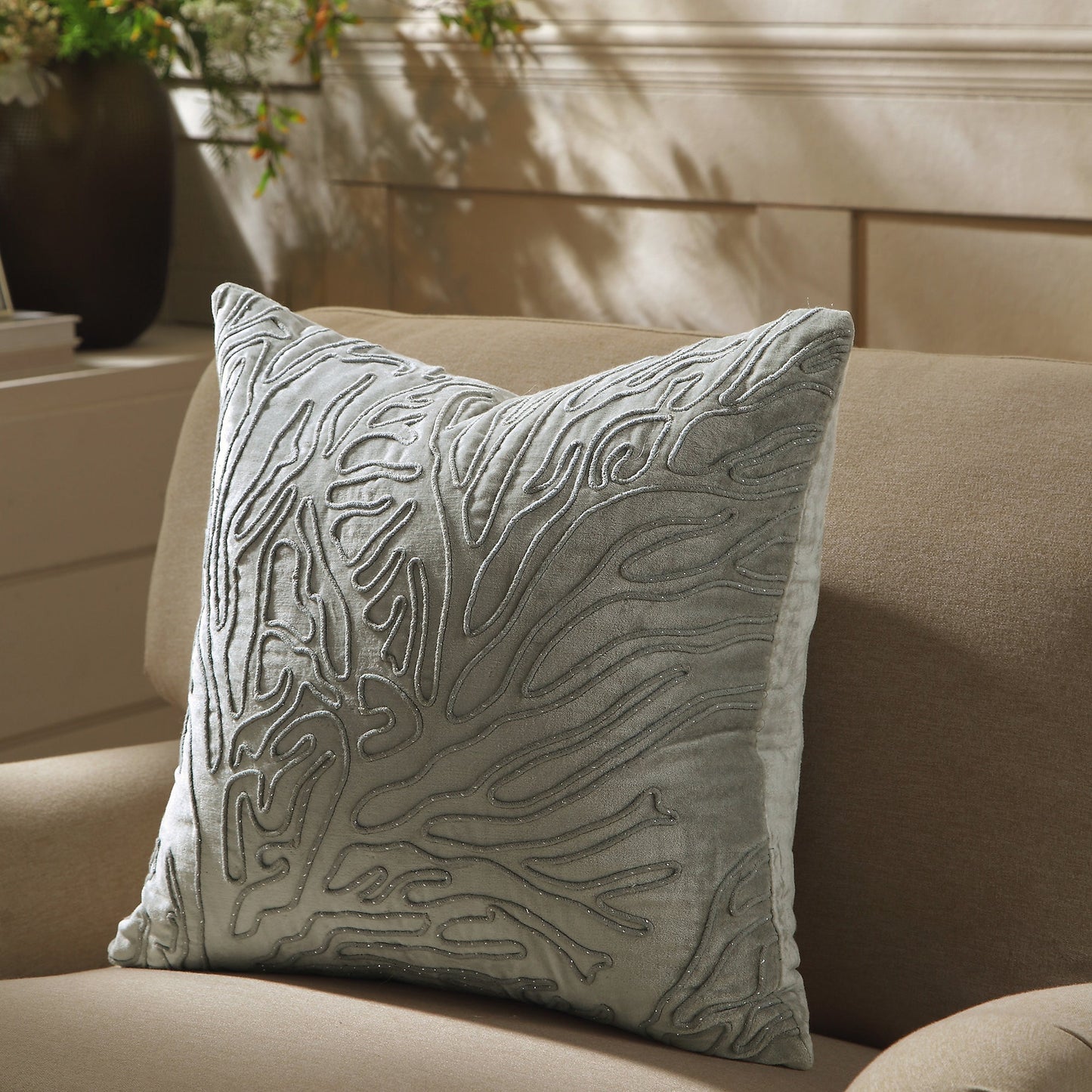 Oreiller en velours côtelé scintillant Wiggle Collection Luxe