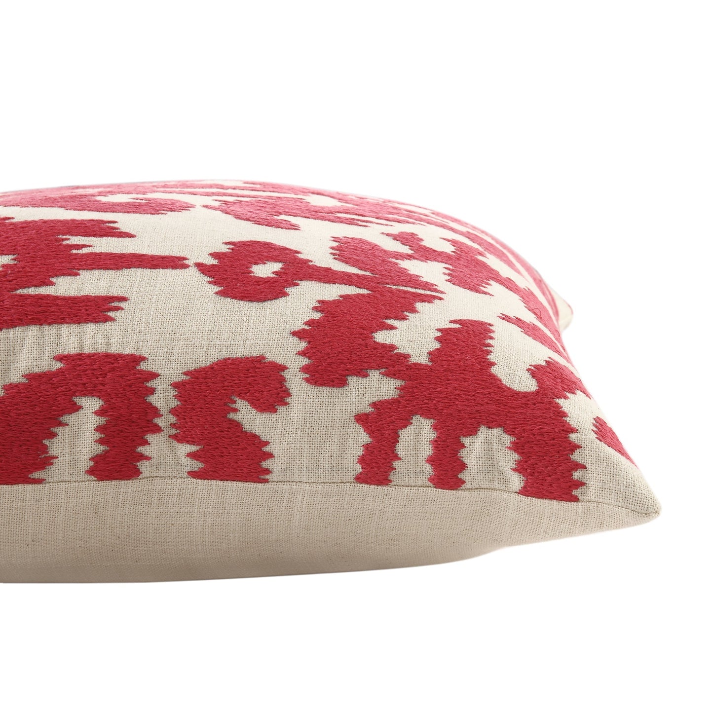 Coussin brodé à la main fuchsia de la collection Ikat