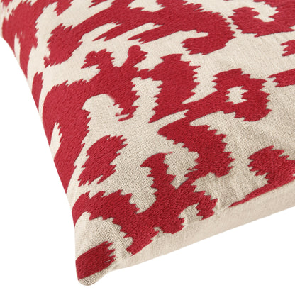 Coussin brodé à la main fuchsia de la collection Ikat