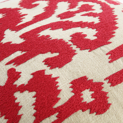 Coussin brodé à la main fuchsia de la collection Ikat