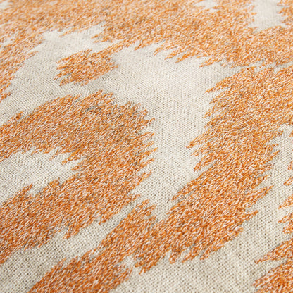 Coussin brodé à la main Ikat Collection Papaye Orange