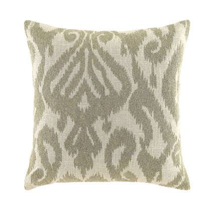 Coussin brodé à la main vert sauge de la collection Ikat