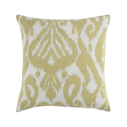 Coussin brodé à la main jaune maïs de la collection Ikat