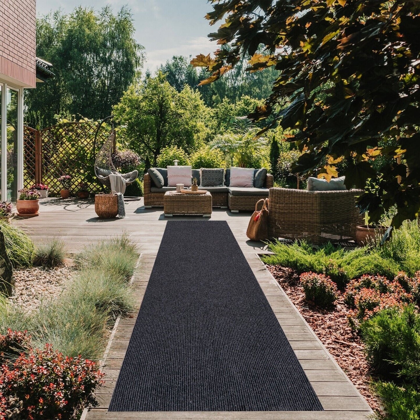 Tapis de couloir intérieur/extérieur de haute qualité, sur mesure, avec envers antidérapant en PVC, 91 cm de large x longueur au choix