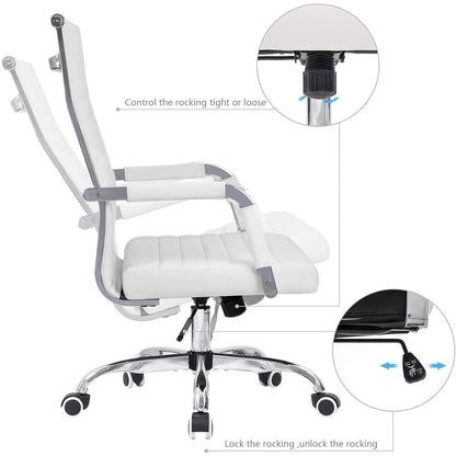 Chaise de bureau côtelée Homall