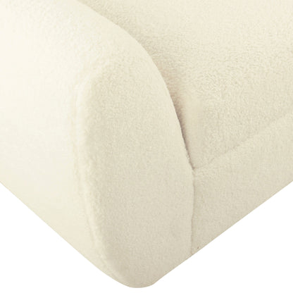 Banc de rangement moderne HomePop en sherpa avec pieds en bois