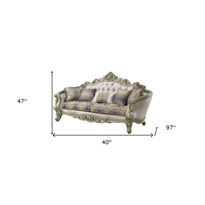 Coussins de canapé et d'appoint incurvés HomeRoots 36 en mélange de polyester Pearl à motif floral - 40' x 97' x 47'
