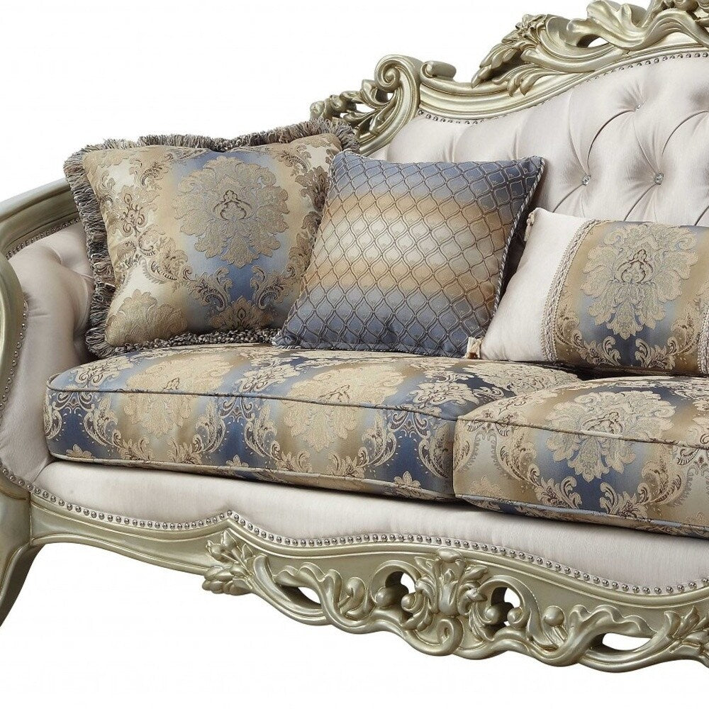 Coussins de canapé et d'appoint incurvés HomeRoots 36 en mélange de polyester Pearl à motif floral - 40' x 97' x 47'
