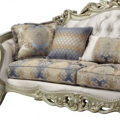 Coussins de canapé et d'appoint incurvés HomeRoots 36 en mélange de polyester Pearl à motif floral - 40' x 97' x 47'