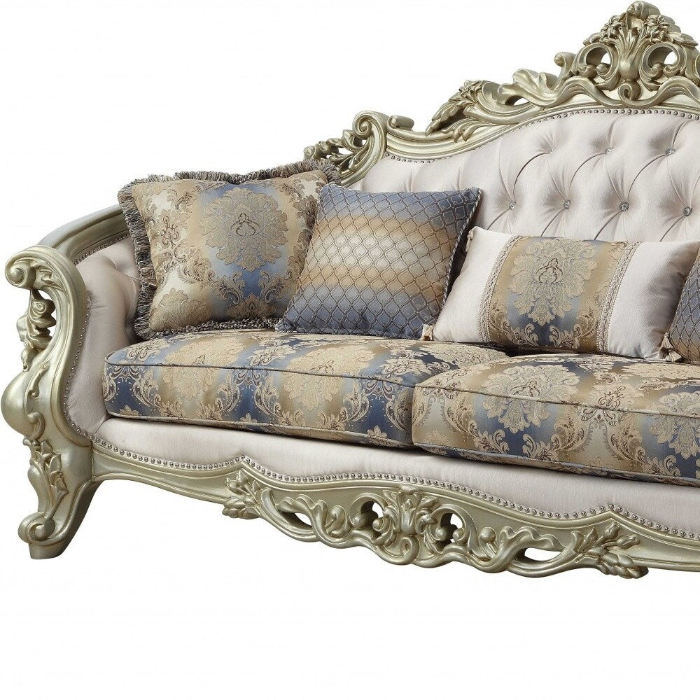 Coussins de canapé et d'appoint incurvés HomeRoots 36 en mélange de polyester Pearl à motif floral - 40' x 97' x 47'