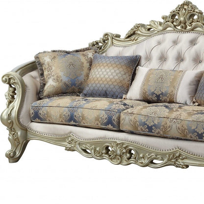 Coussins de canapé et d'appoint incurvés HomeRoots 36 en mélange de polyester Pearl à motif floral - 40' x 97' x 47'