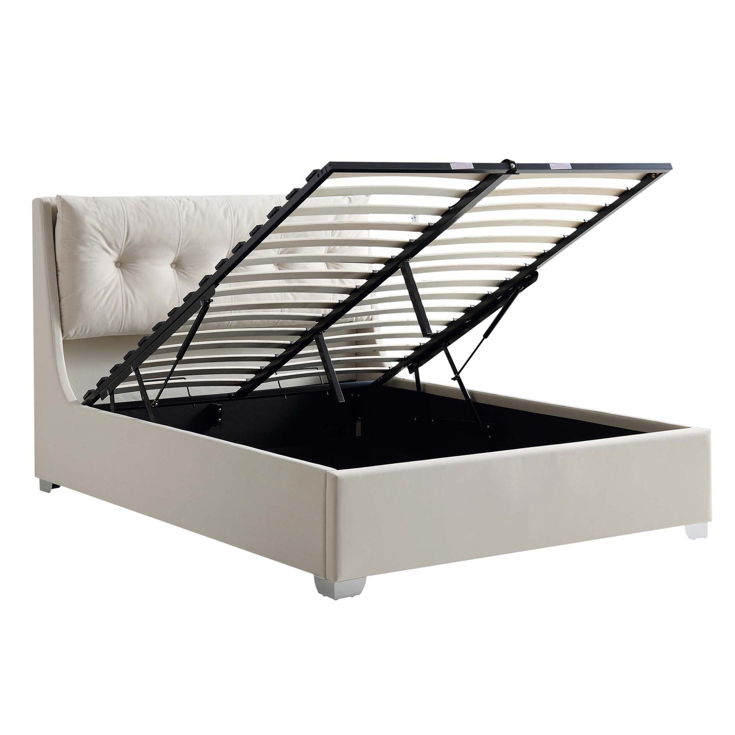 Lit coffre ottoman en velours champagne Hadley