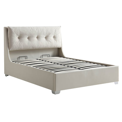 Lit coffre ottoman en velours champagne Hadley